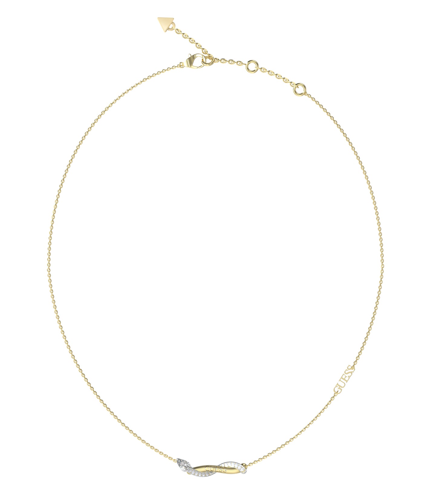 Women Guess Id Necklace Silver &Amp; Gold OS