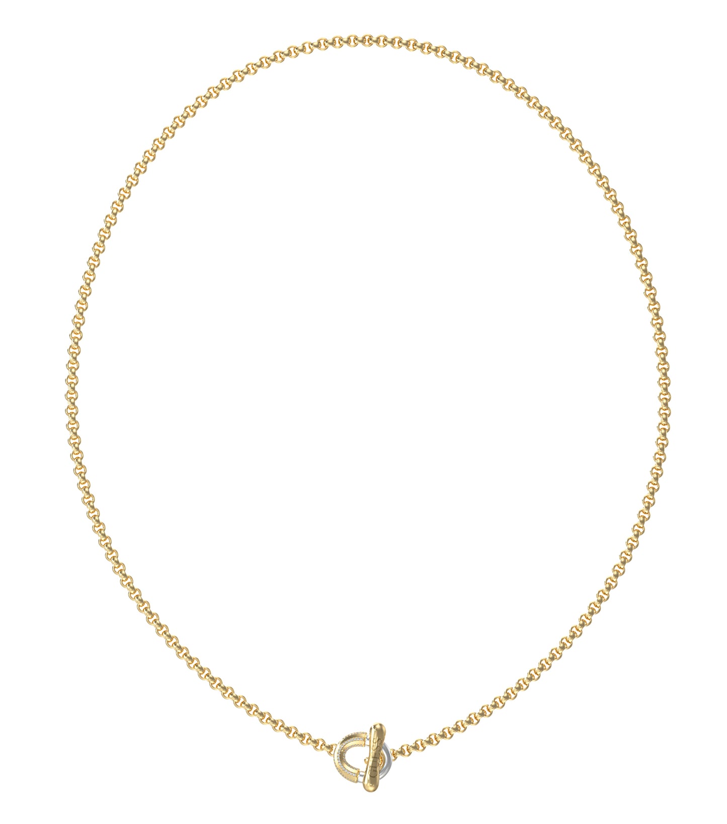 Ladies Majorelle Necklace Silver &Amp; Gold Steel