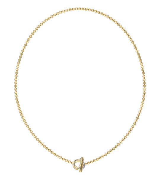 Ladies Majorelle Necklace Silver &Amp; Gold Steel