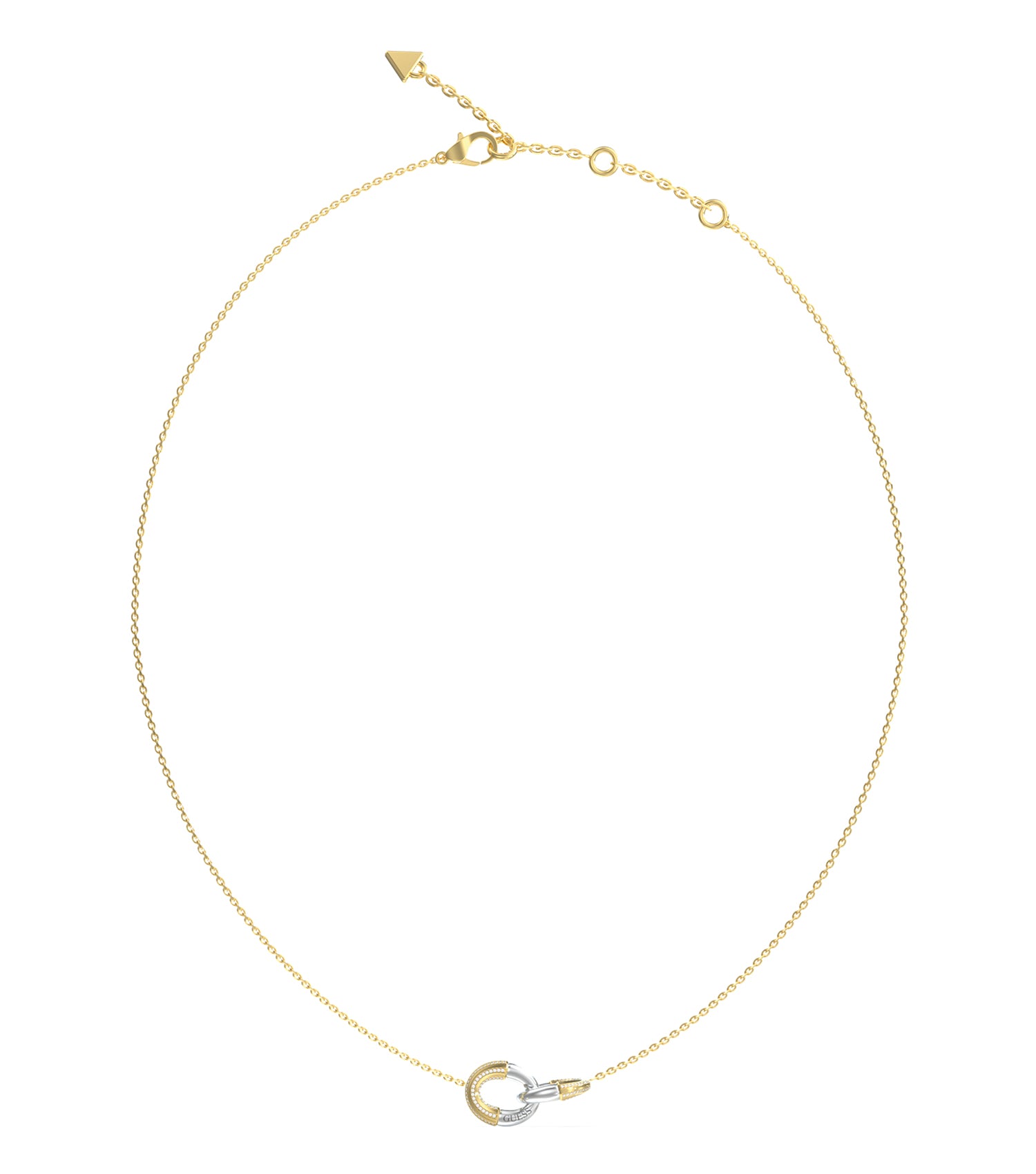 Ladies Majorelle Necklace Silver &Amp; Gold Steel