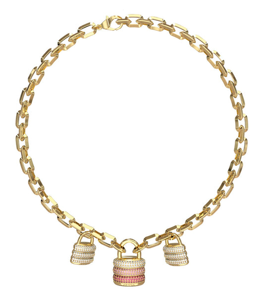 Ladies Guess My Secret Necklace Gold Steel