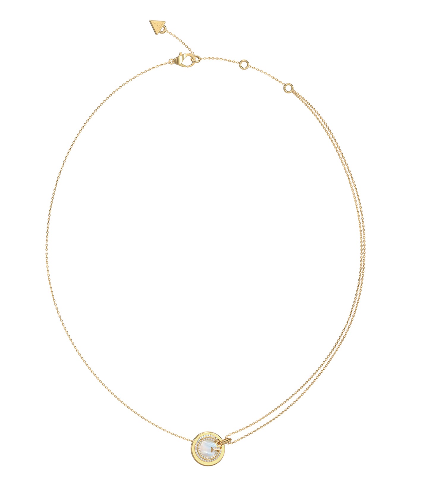 Ladies G Crystal Necklace Gold Steel