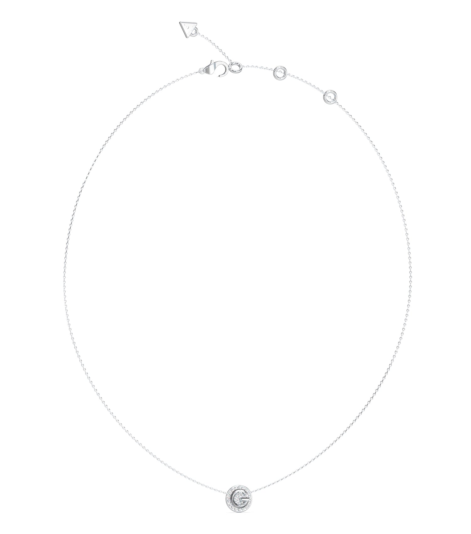 Ladies G Crystal Necklace Silver Steel