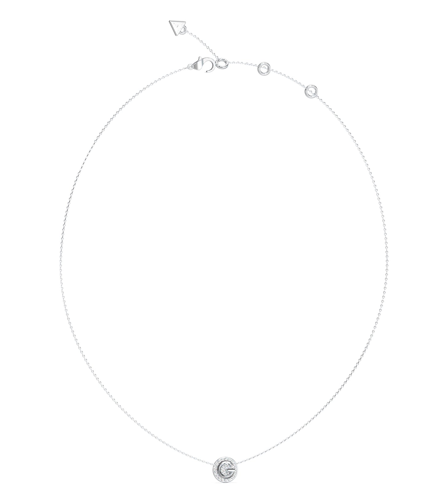 Ladies G Crystal Necklace Silver Steel