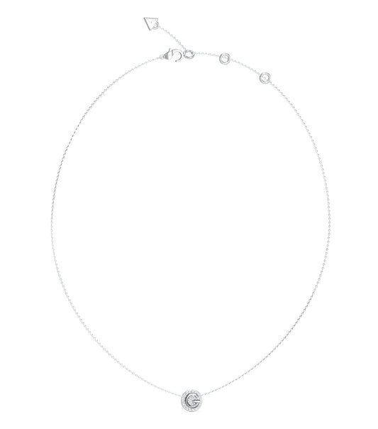 Ladies G Crystal Necklace Silver Steel