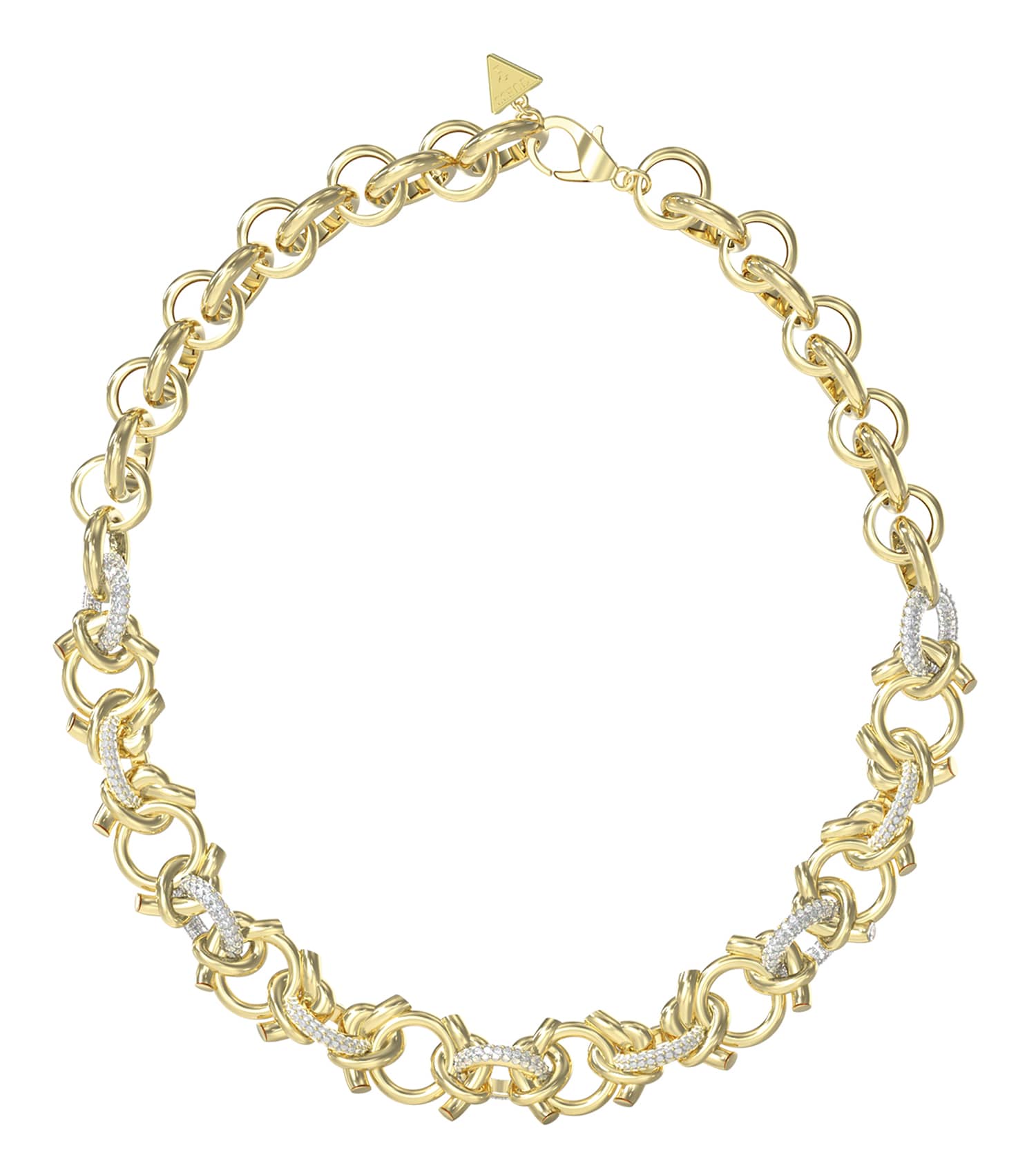 Ladies Hold Me Tight Necklace Gold Steel