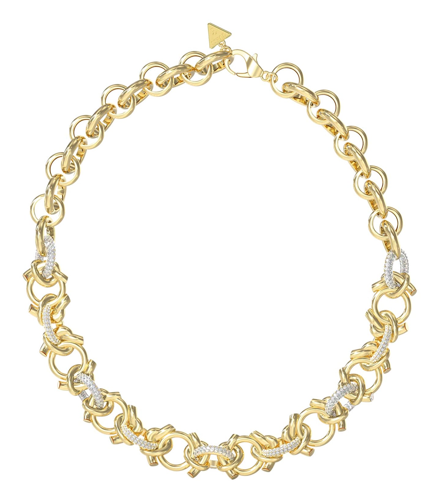 Ladies Hold Me Tight Necklace Gold Steel