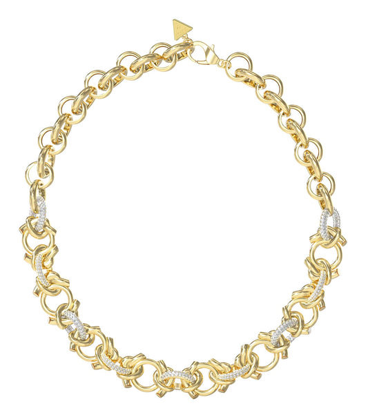 Ladies Hold Me Tight Necklace Gold Steel