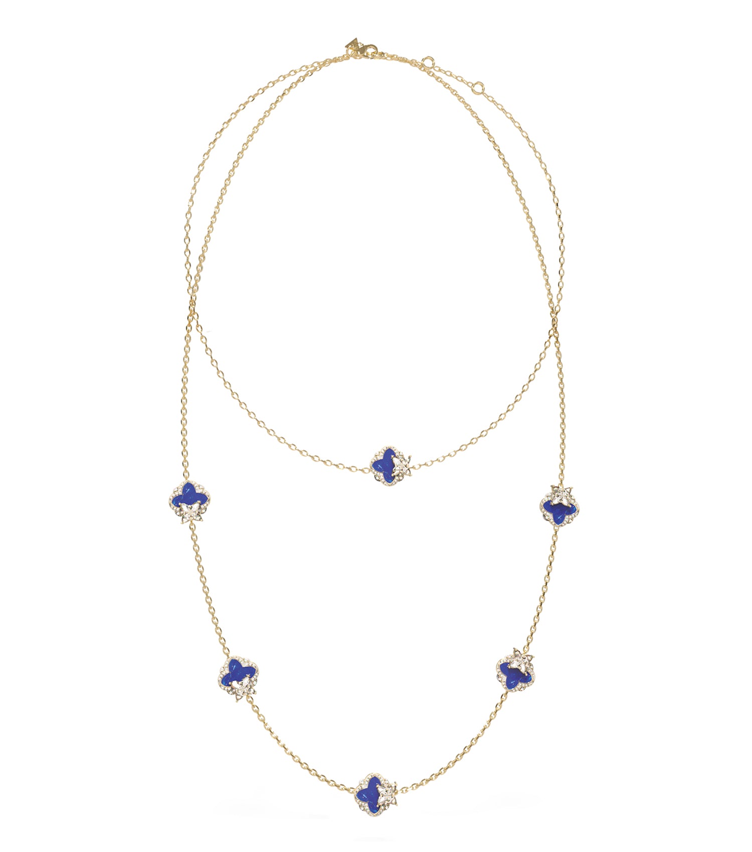 Ladies Wild Flower Necklace Gold Steel