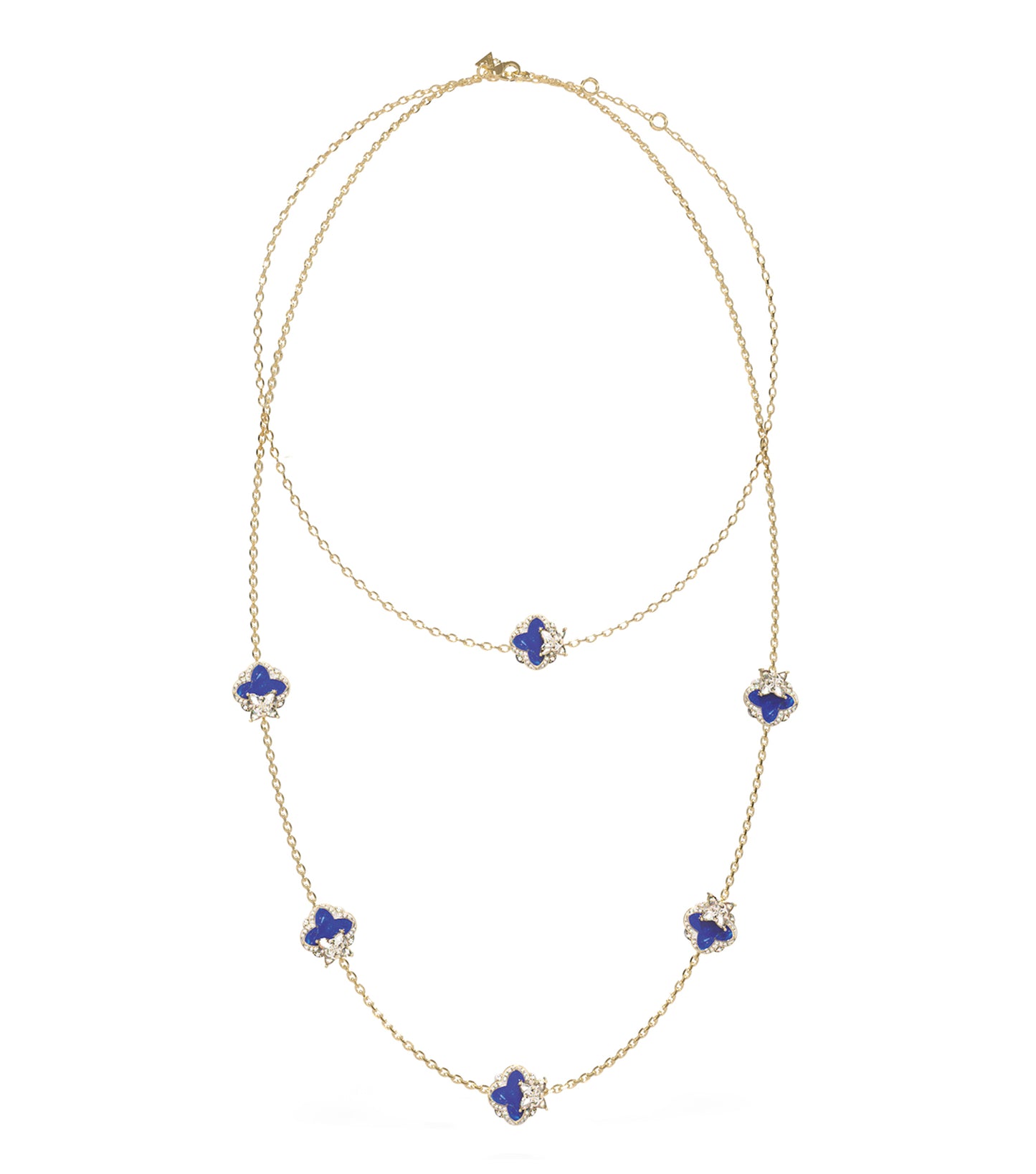 Ladies Wild Flower Necklace Gold Steel