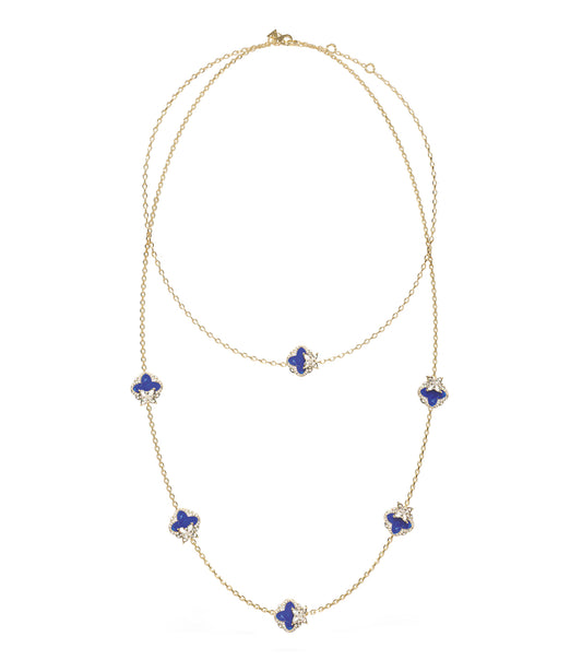 Ladies Wild Flower Necklace Gold Steel