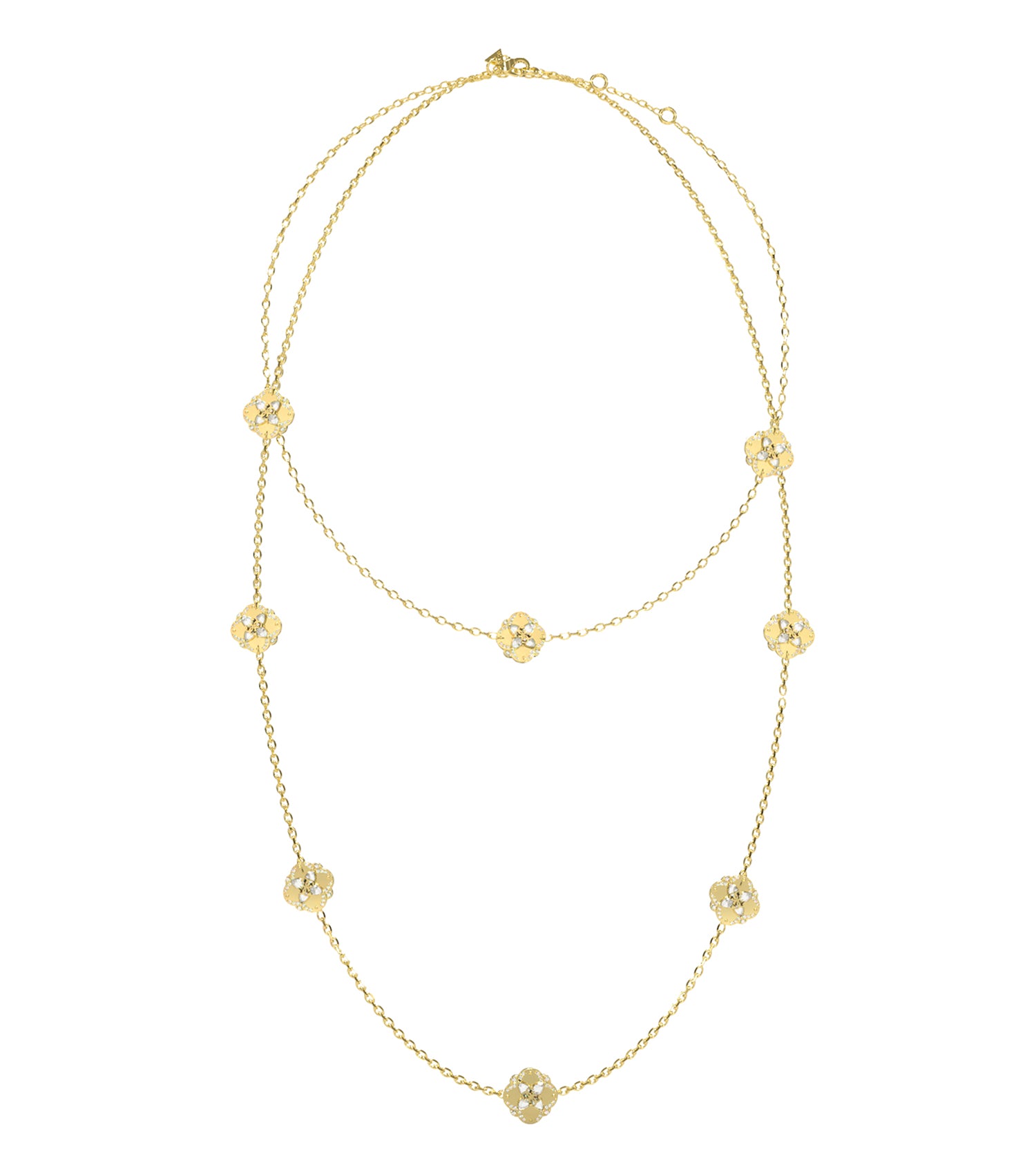 Ladies Wild Flower Necklace Gold Steel