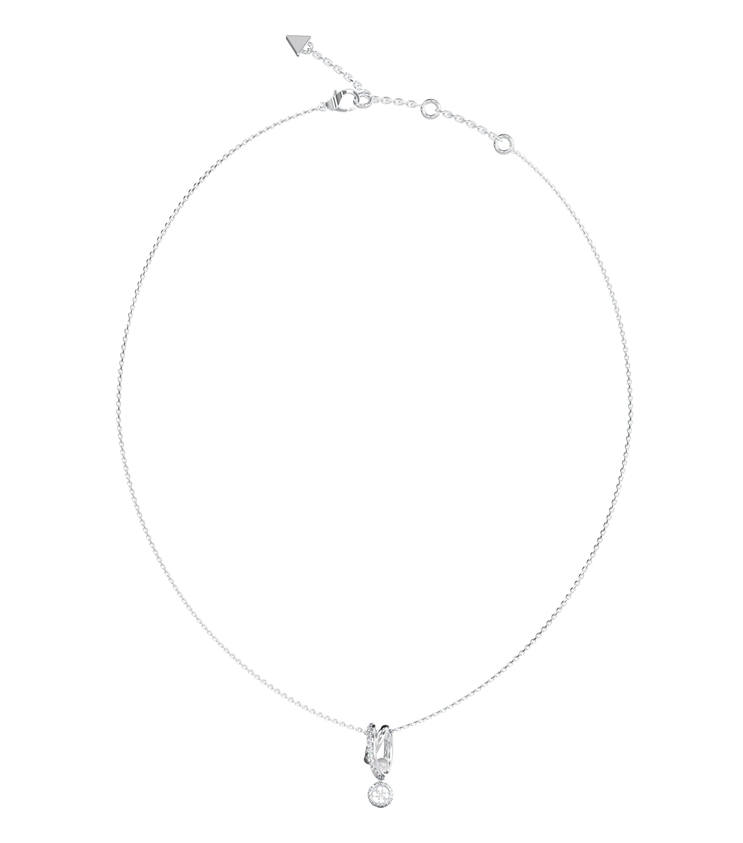 Ladies Tiny Pearly Necklace Gold Steel