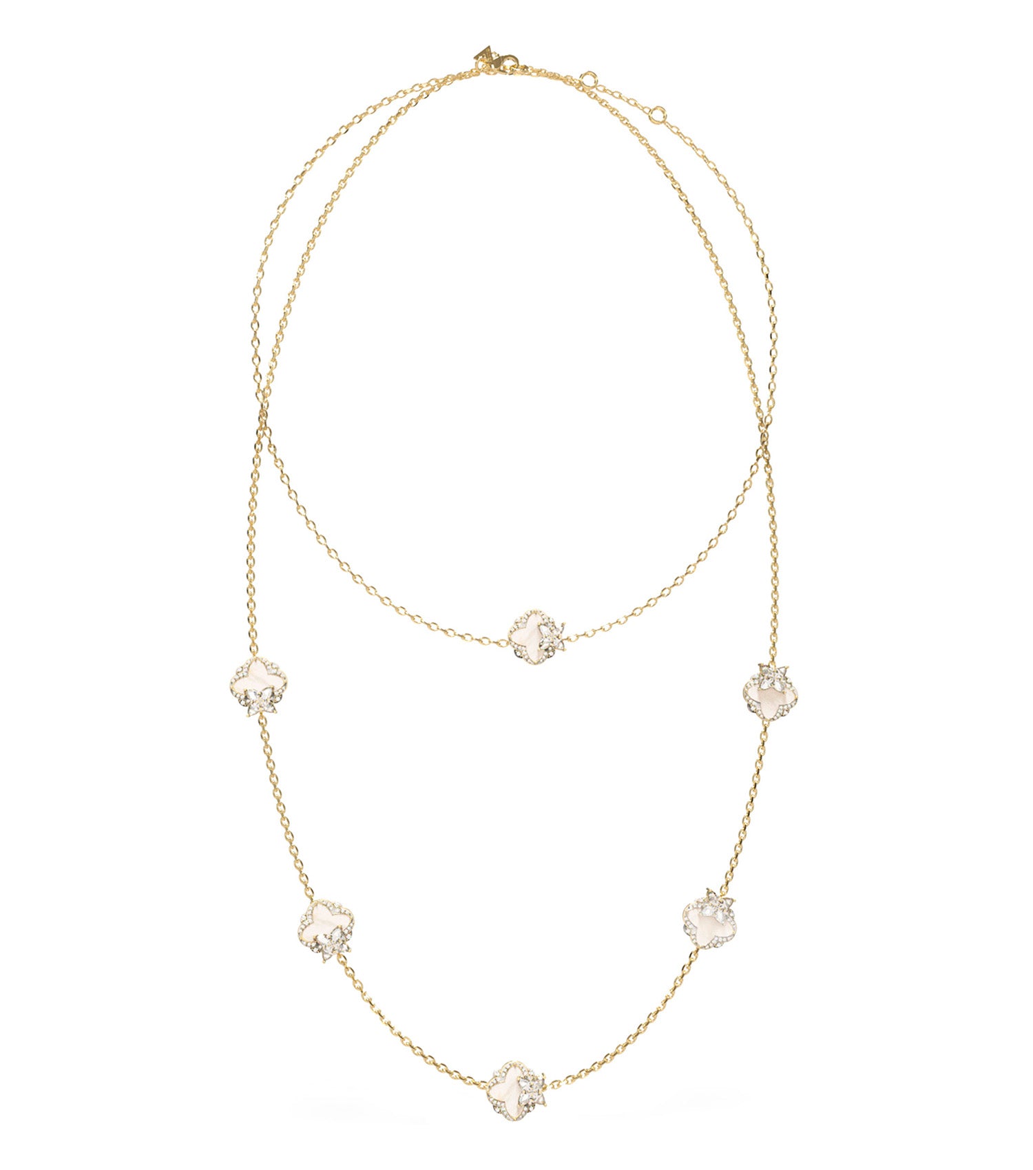 Ladies Wild Flower Necklace Gold Steel