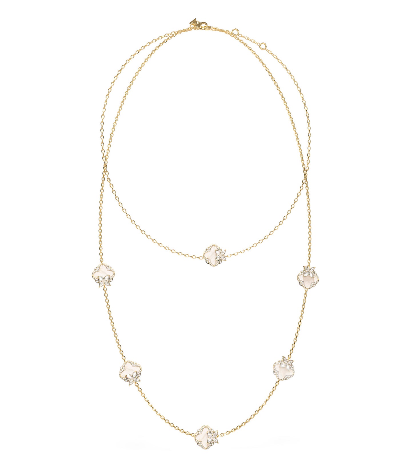 Ladies Wild Flower Necklace Gold Steel