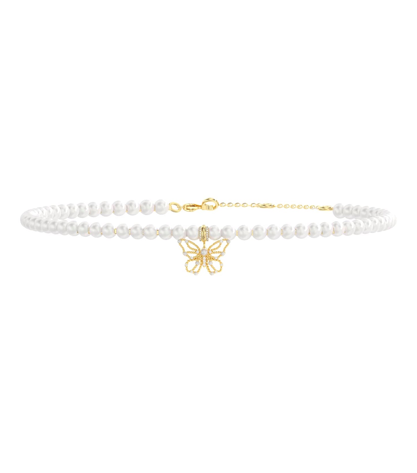 Women Borboleta Necklace Gold Steel