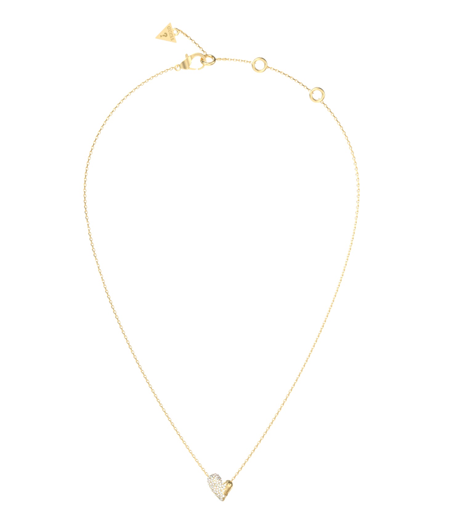 Ladies Golden Love Necklace Gold Steel