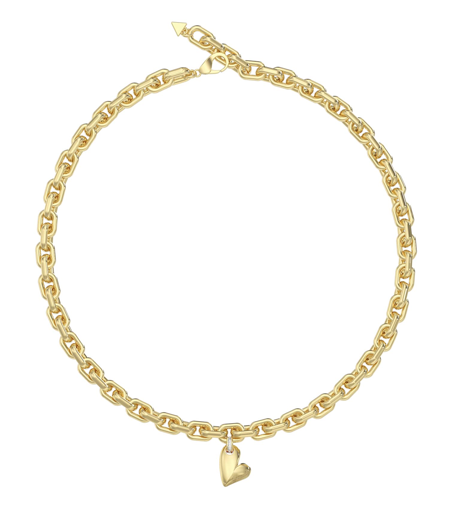 Ladies Golden Love Necklace Gold Steel