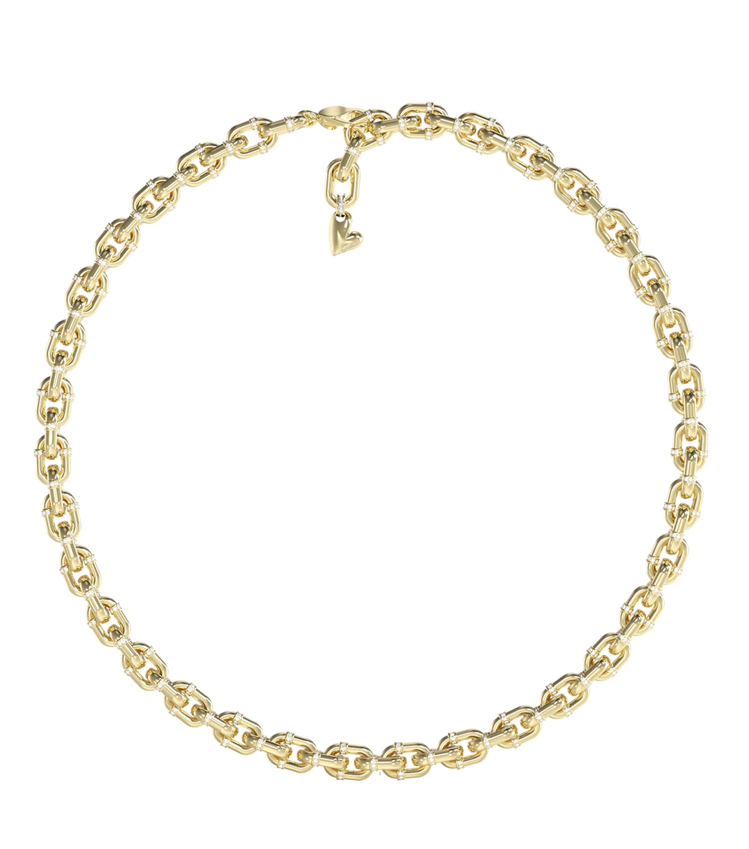 Ladies Golden Love Necklace Gold Steel