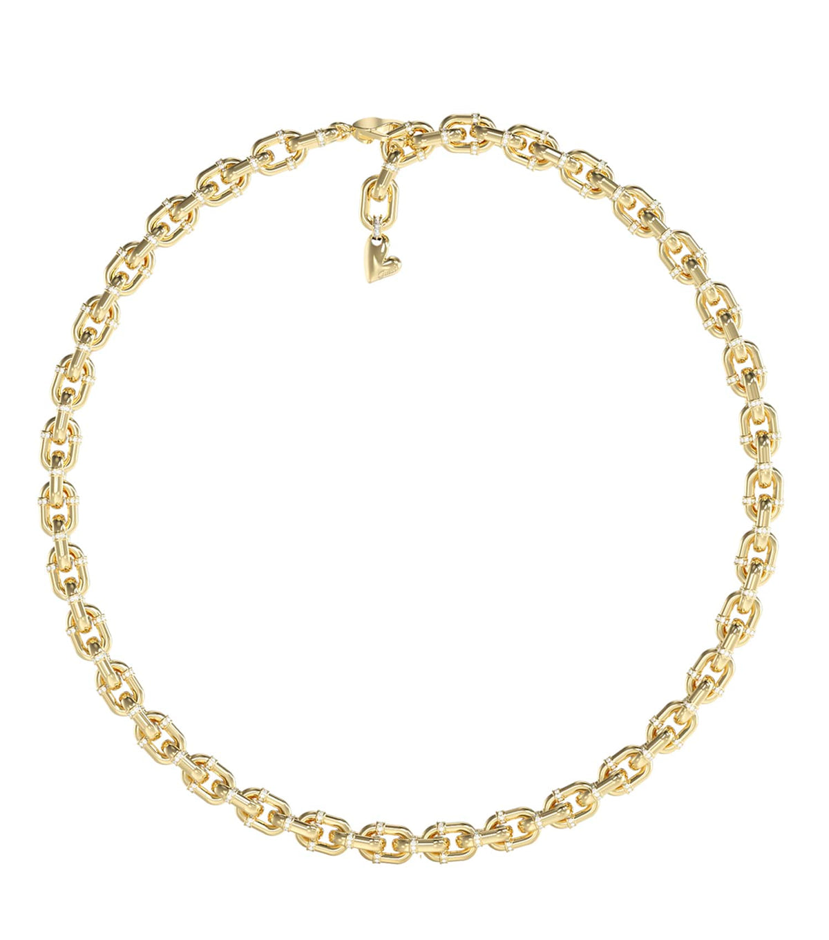 Ladies Golden Love Necklace Gold Steel