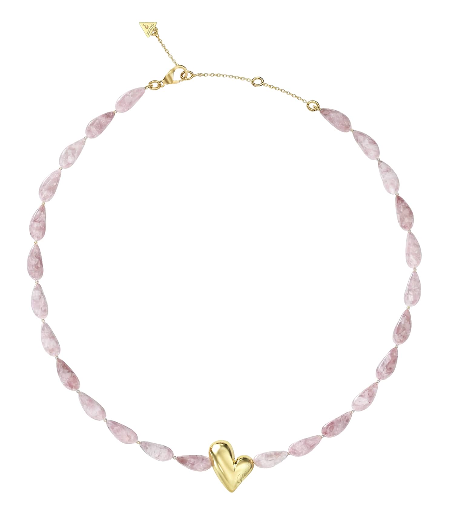 Ladies Golden Love Necklace Gold Steel