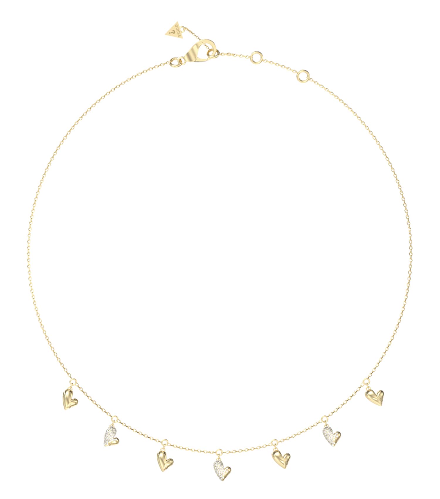 Ladies Golden Love Necklace Gold Steel