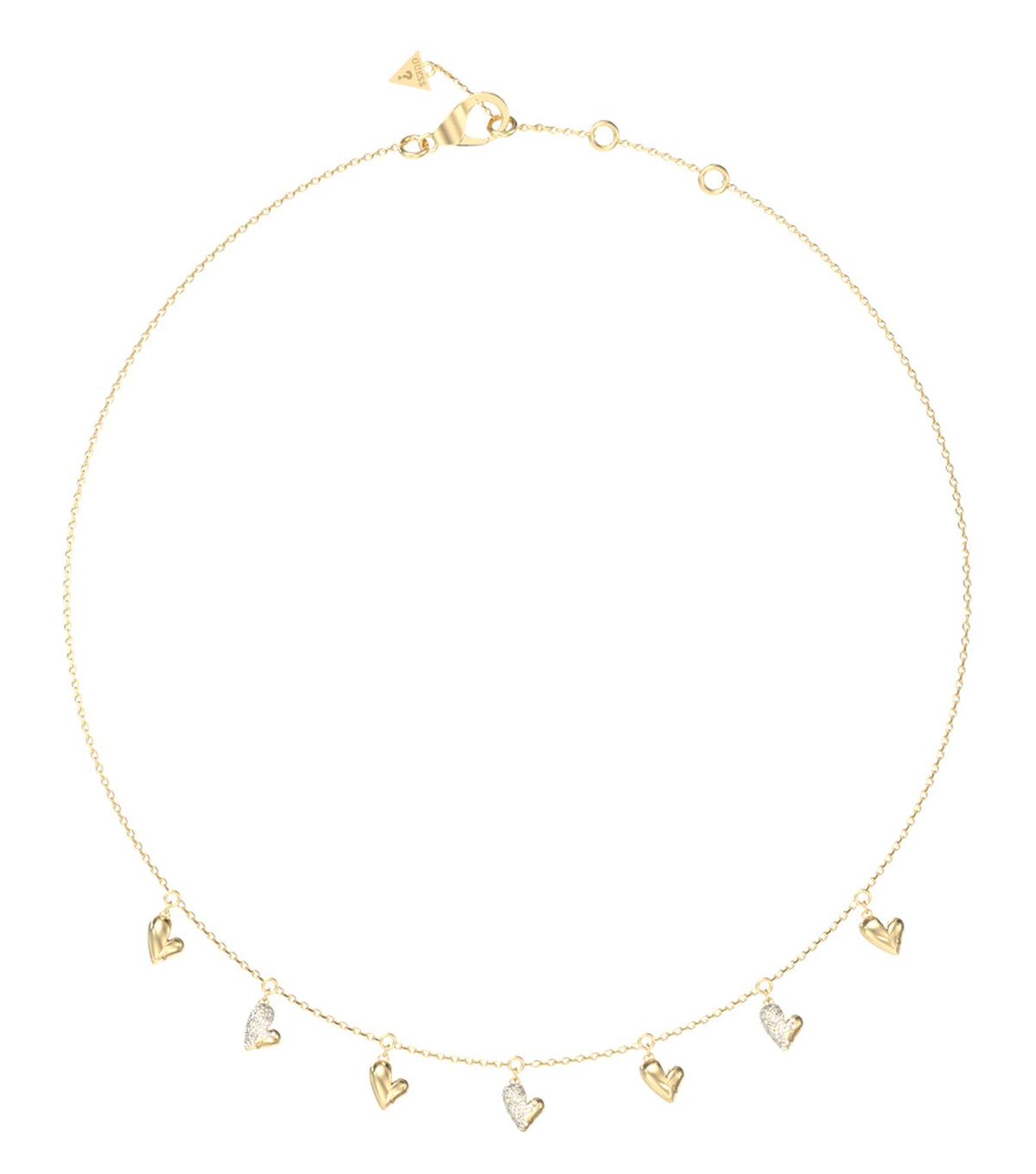 Ladies Golden Love Necklace Gold Steel