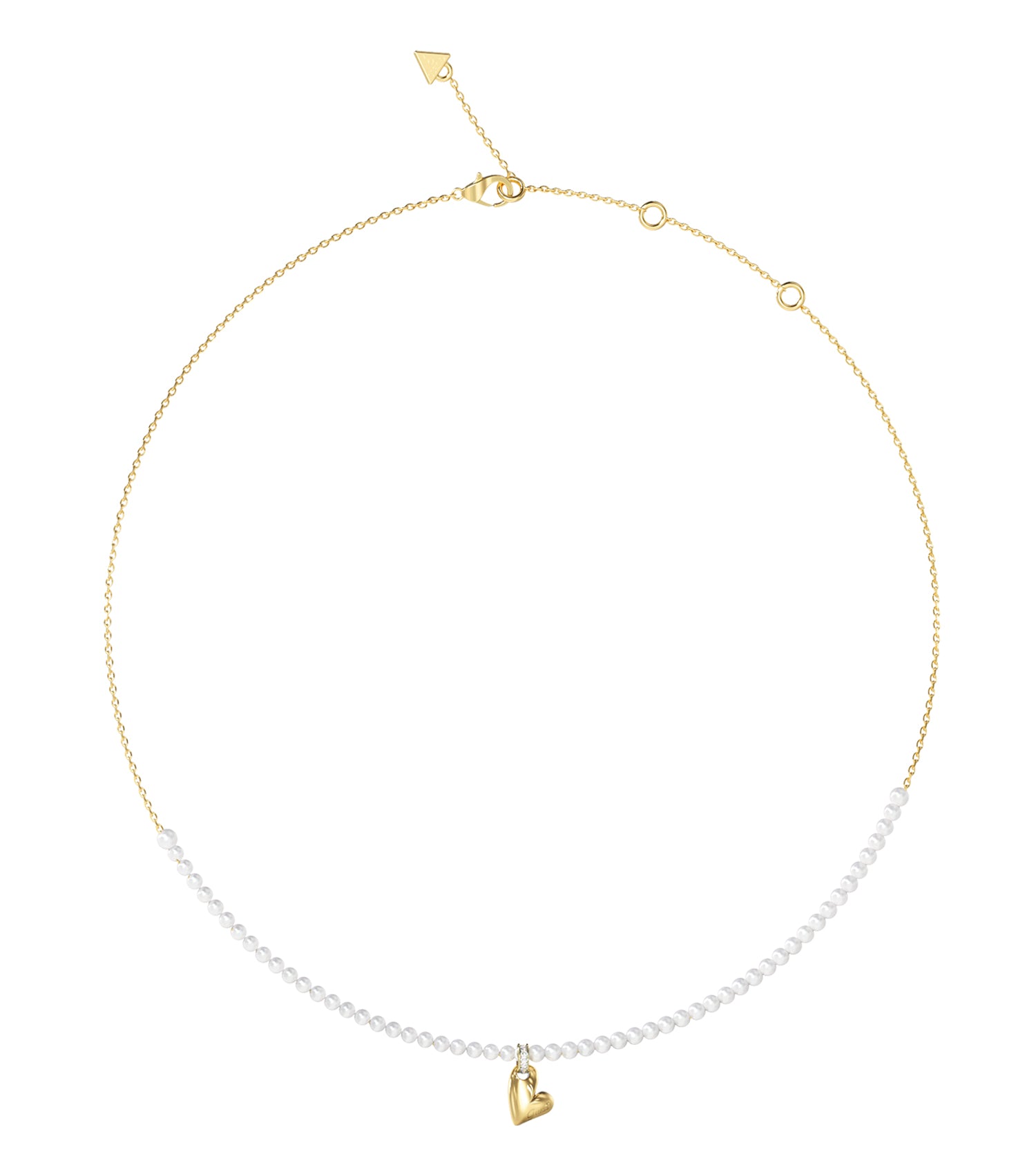 Ladies Golden Love Necklace Gold Steel