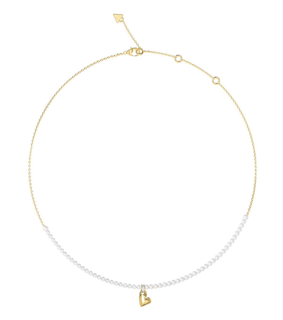 Ladies Golden Love Necklace Gold Steel