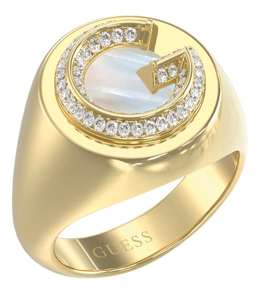 Ladies G Crystal Ring Gold Steel
