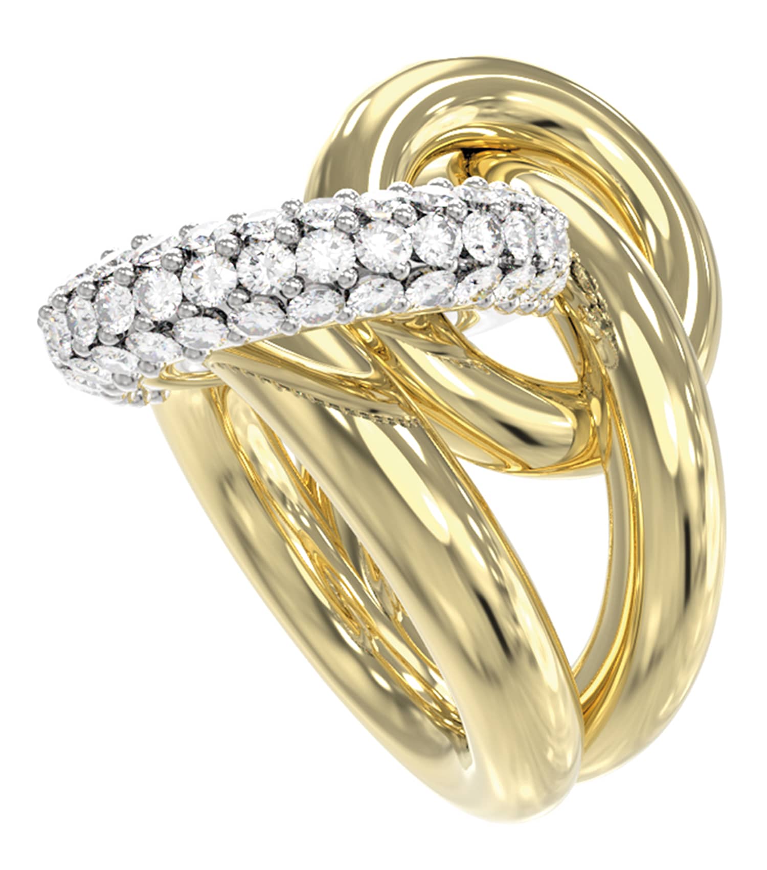 Ladies Hold Me Tight Ring Gold Steel