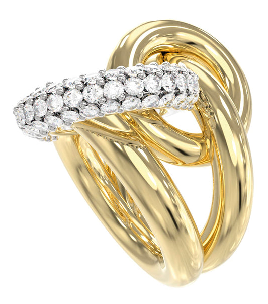 Ladies Hold Me Tight Ring Gold Steel