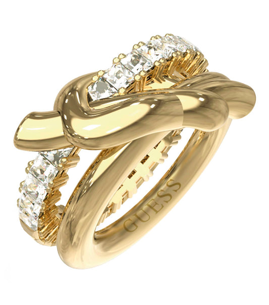 Ladies Hold Me Tight Ring Gold Steel