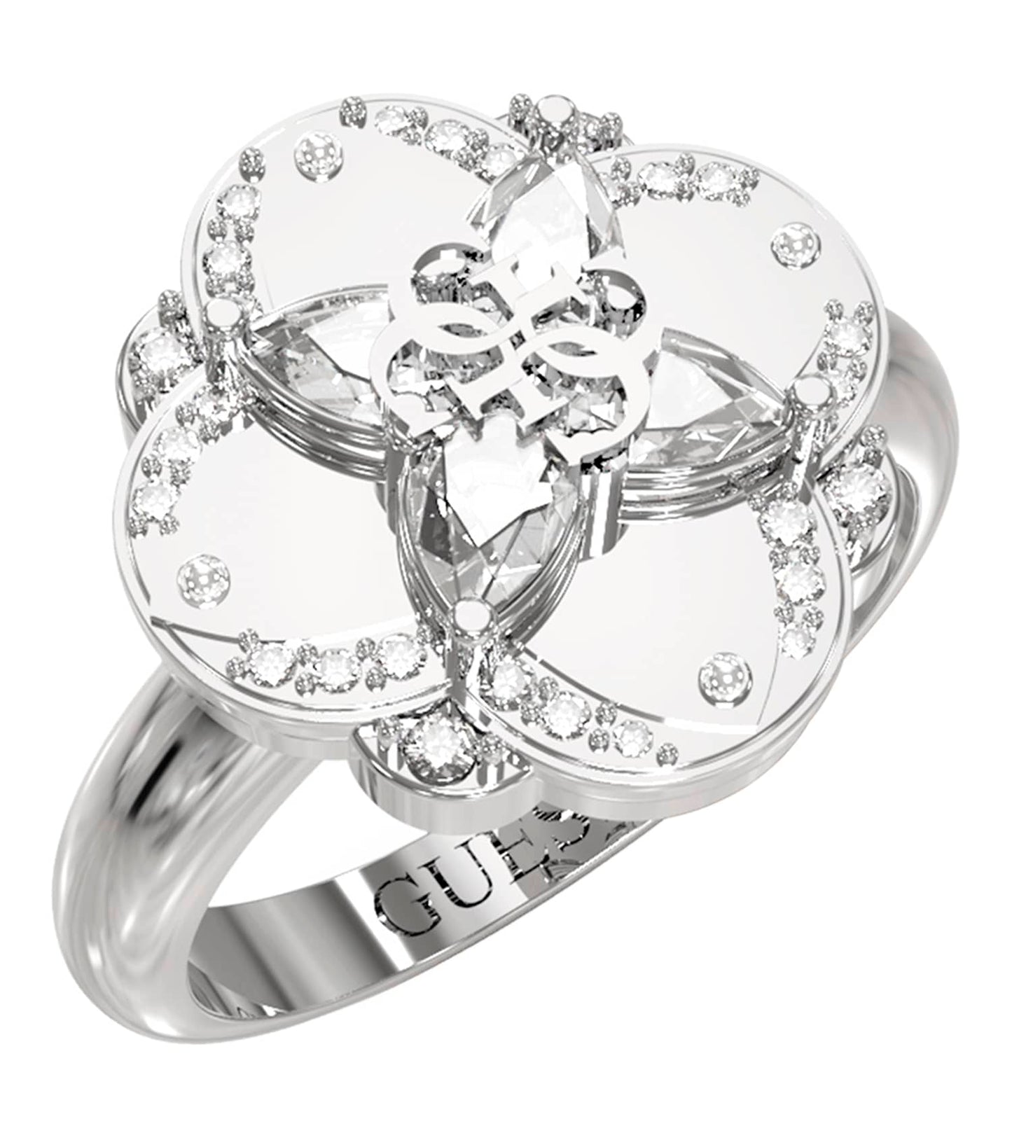 Ladies Wild Flower Ring Gold Steel