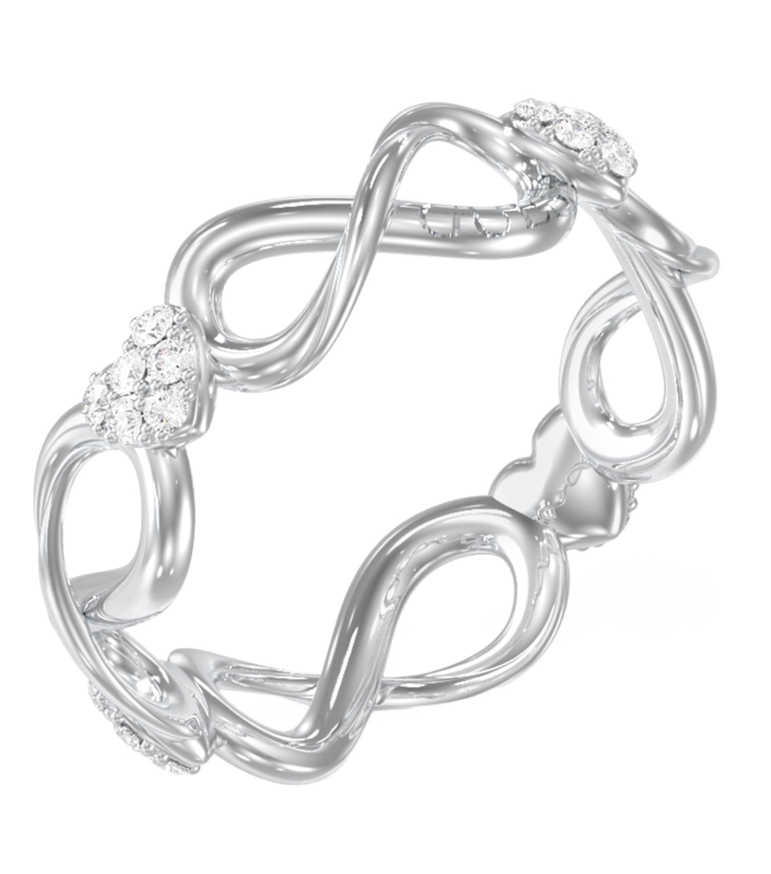 Ladies Love Bites Ring Silver Steel