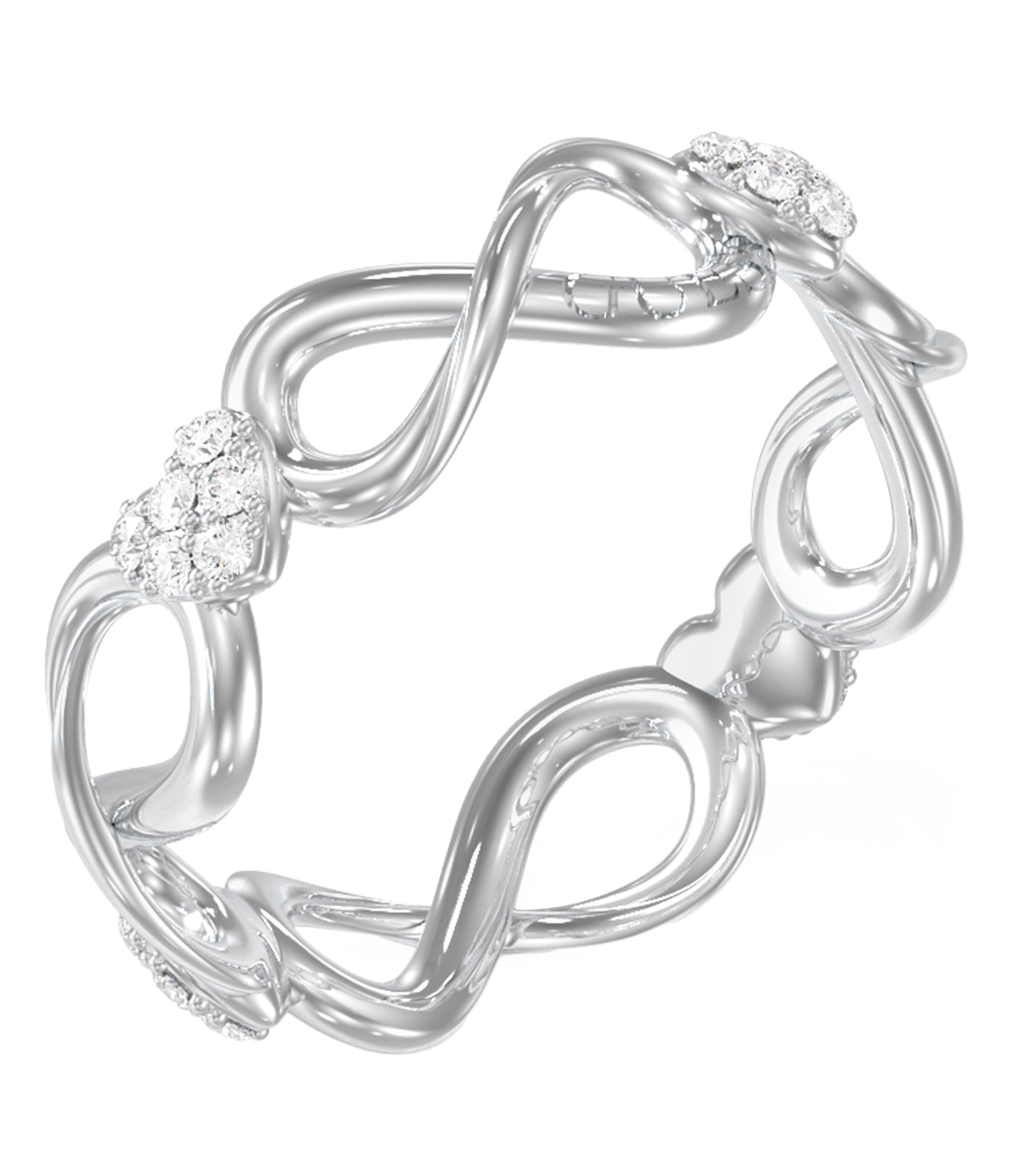 Ladies Love Bites Ring Silver Steel