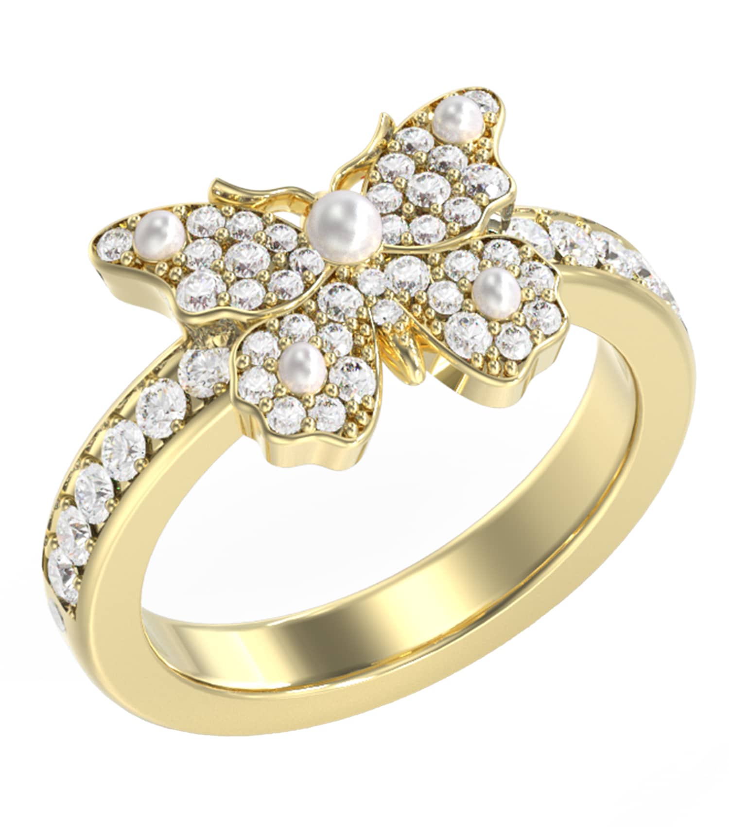 Women Borboleta Ring Gold Steel