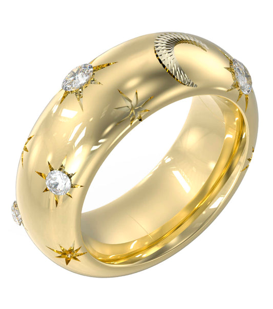 Women Aurora Ring Gold Steel