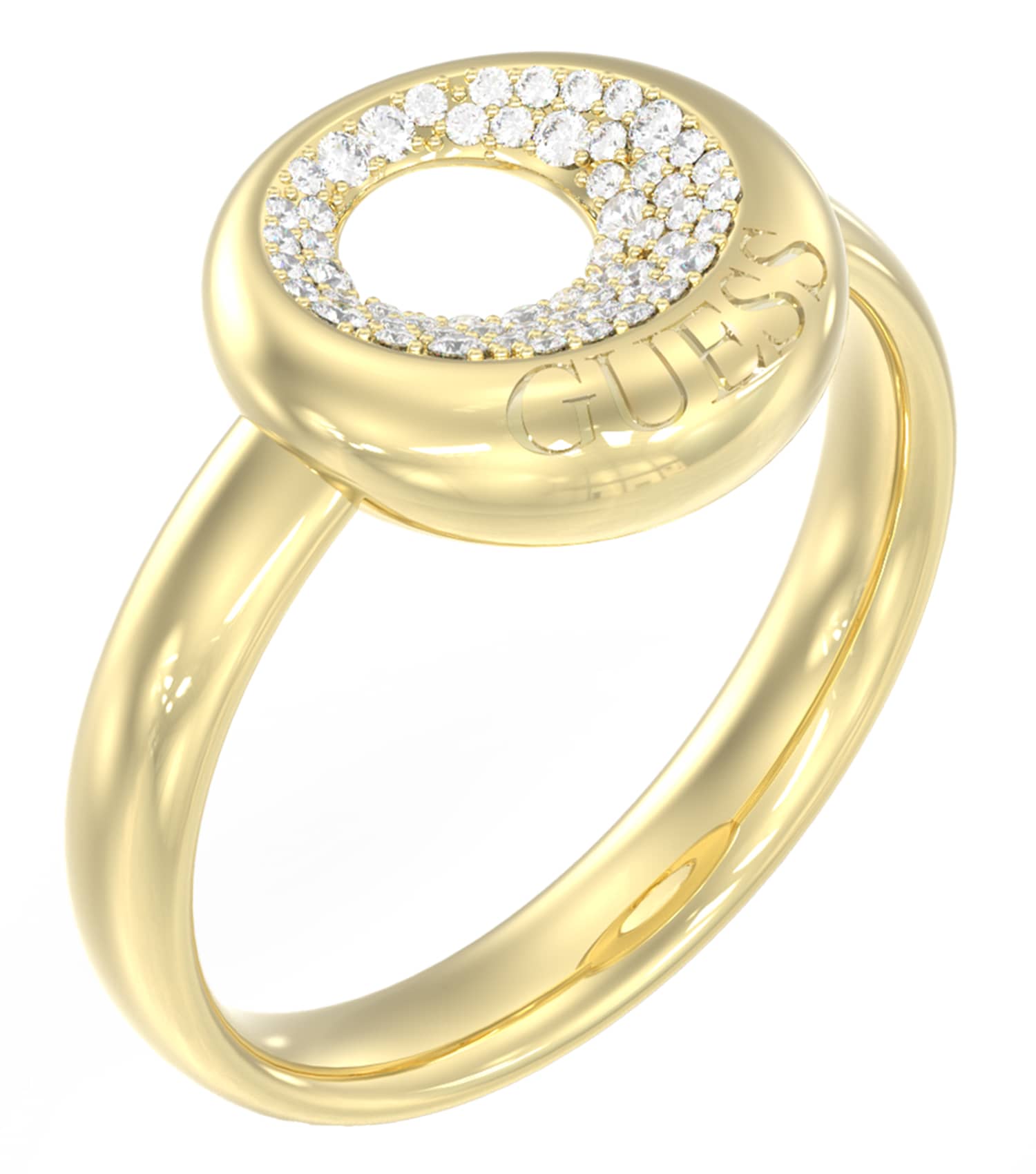 Women Moon Drops Ring Gold Steel