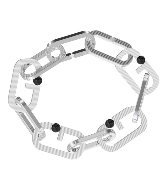 Men G Stripes Bracelet Silver Steel