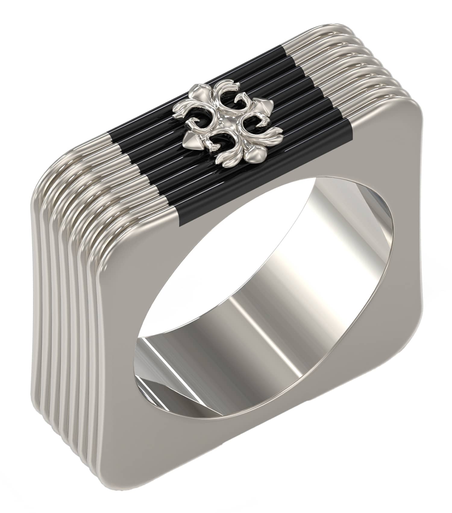 Gents Rebel Moon Ring Gold Steel