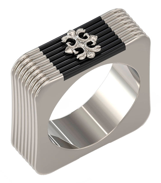 Gents Rebel Moon Ring Gold Steel