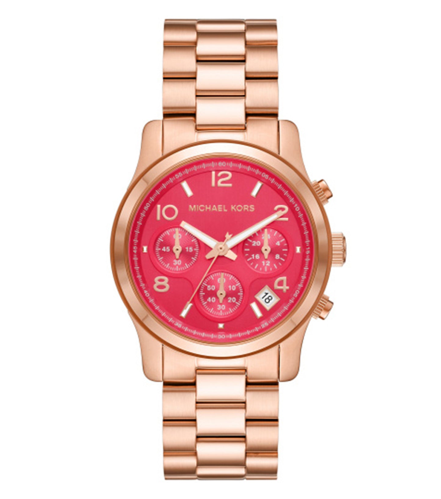 Michael Kors watch in a striking none color, front angle view showcasing a sleek design with a comfortable strap and elegant face.