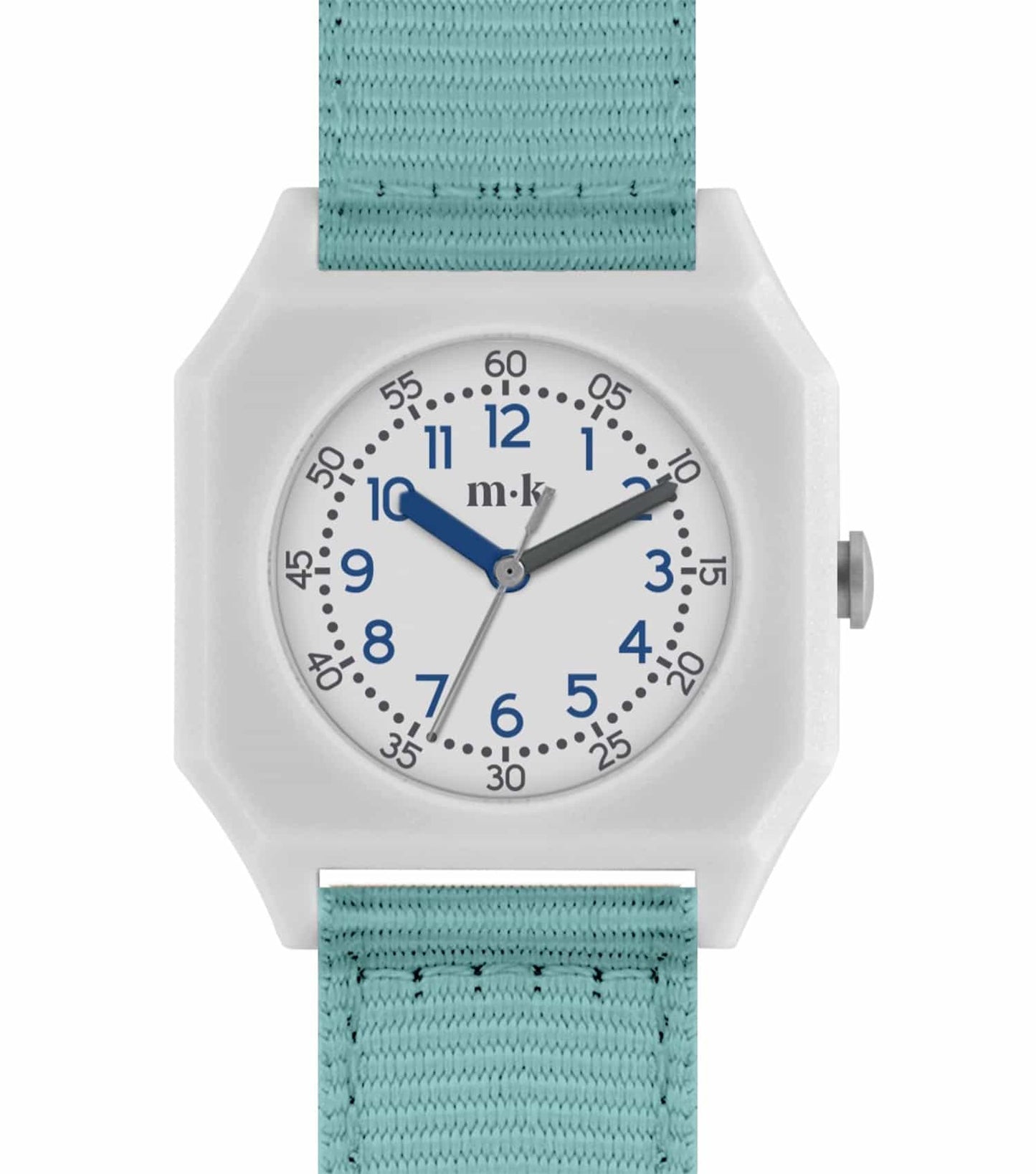Mini Kyomo Arctic color watch, front view; sleek design, vibrant straps, minimalist face showcasing timeless elegance.