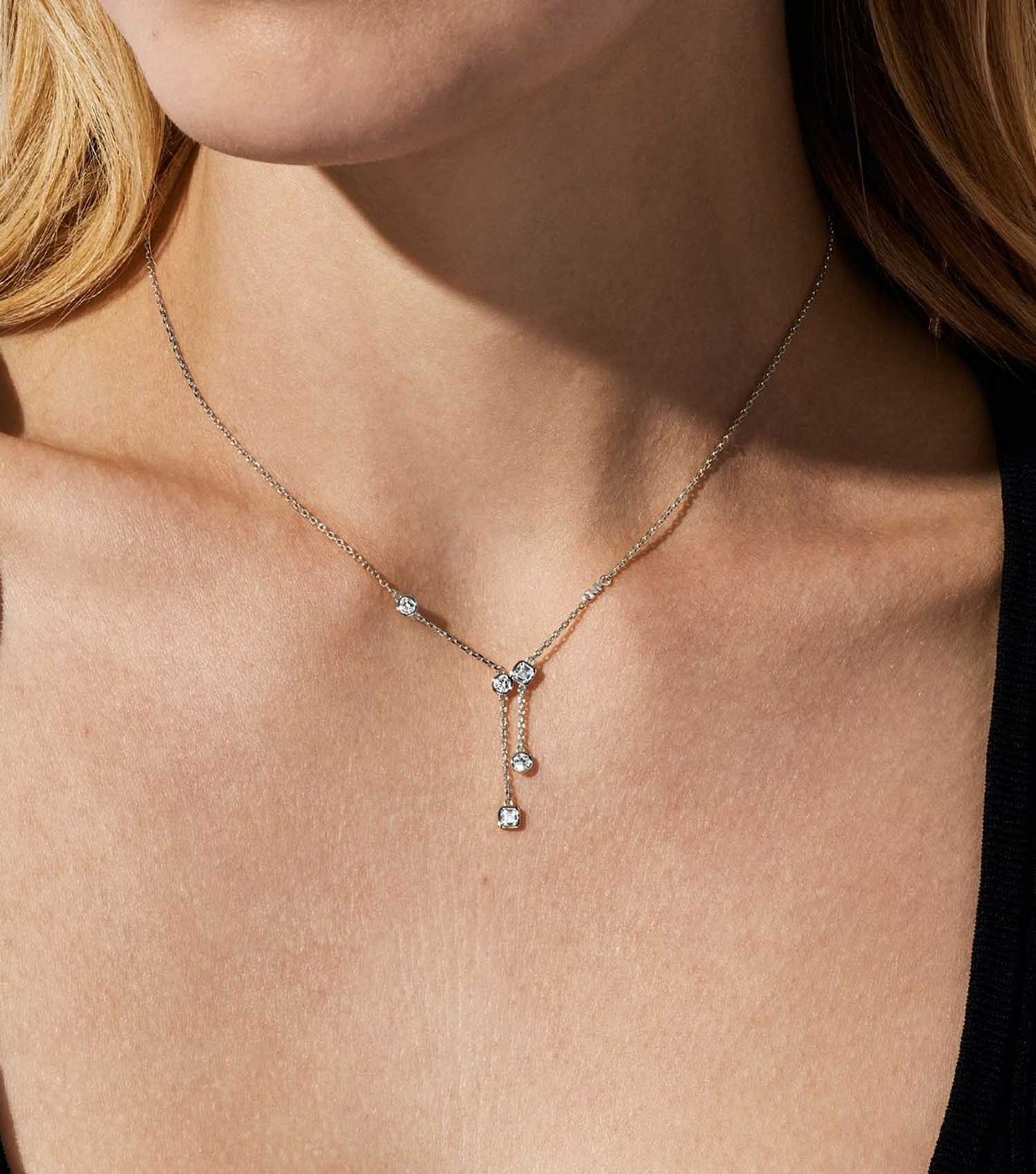 Women Premium Necklace Silver Cz