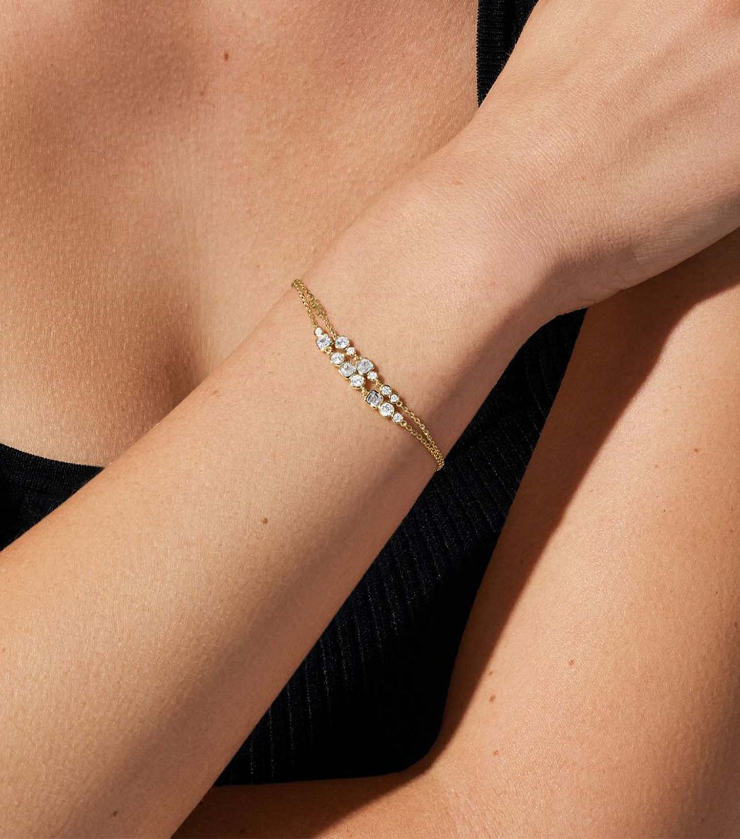 Women Premium Bracelet Gold Cz