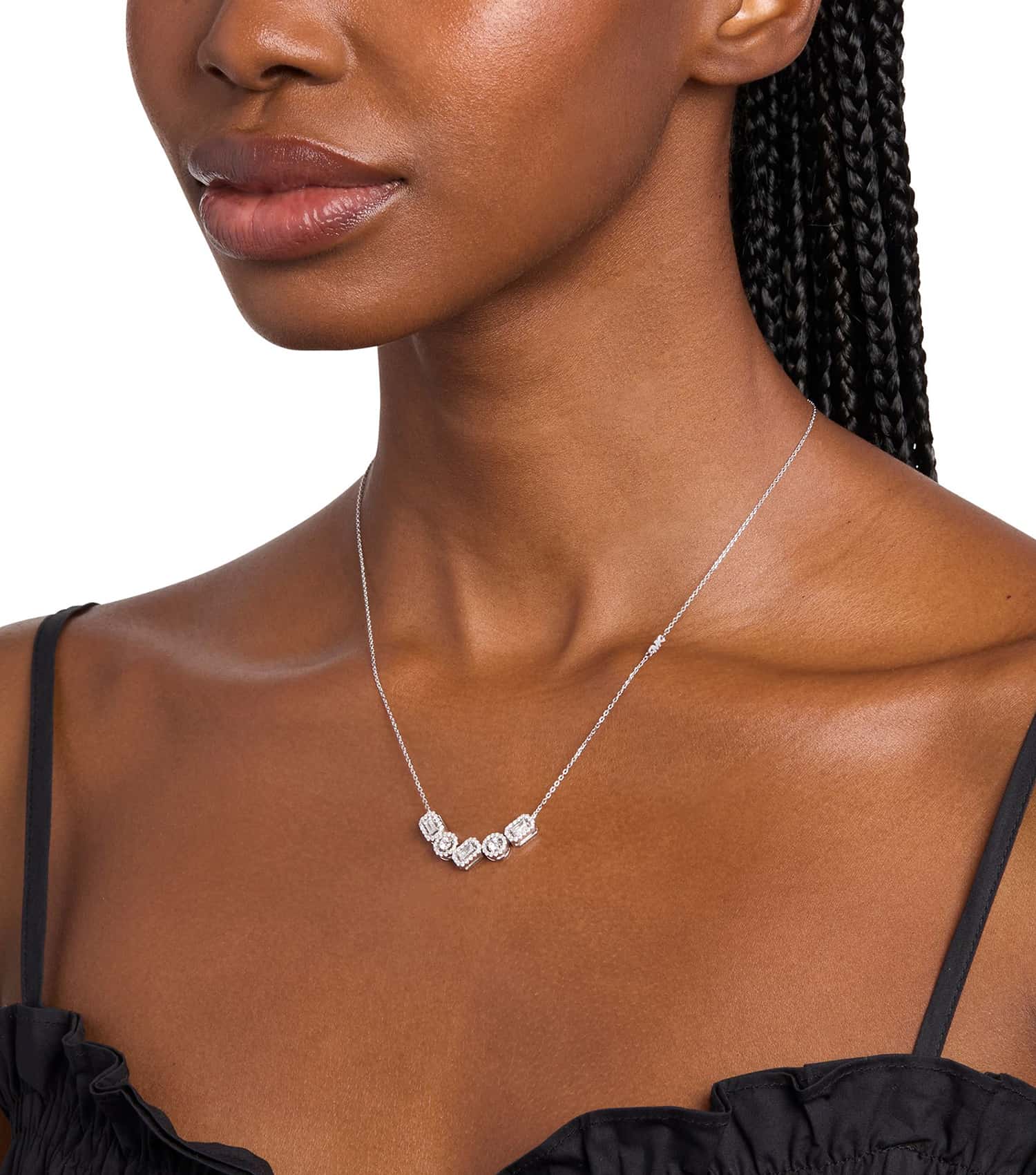 Women Premium Necklace Silver Stainless Steel