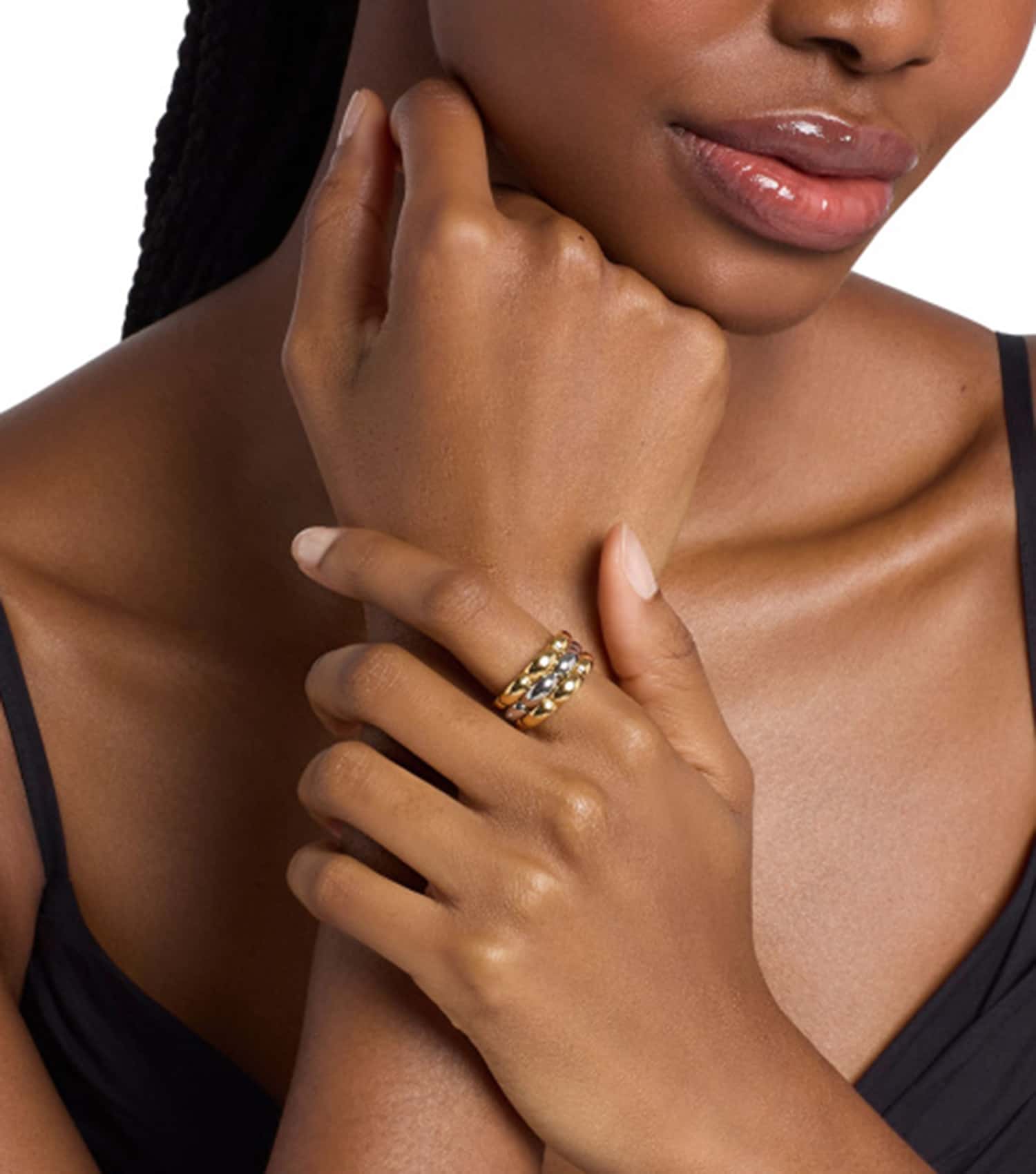 Women Premium Ring 2-Tone Stainless Steel