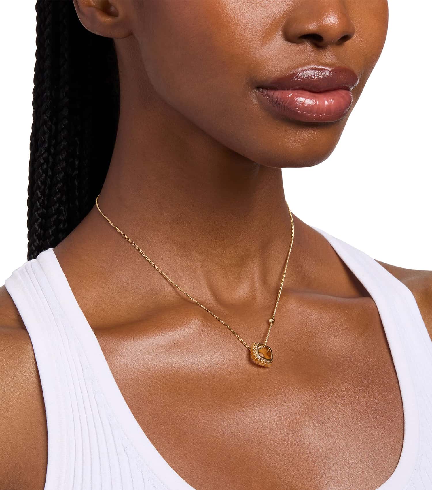 Women Mk Lexington Necklace Gold Stainless Steel