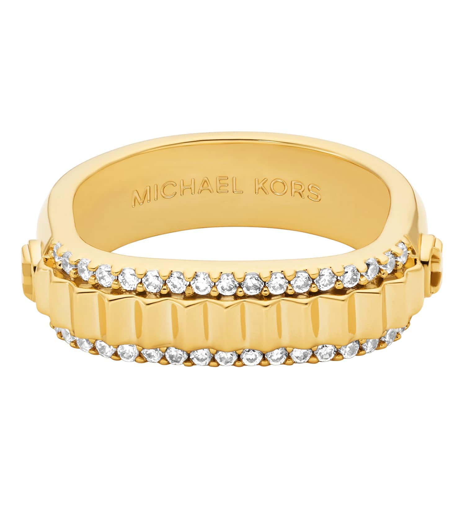 Women Mk Lexington Ring Gold Stainless Steel